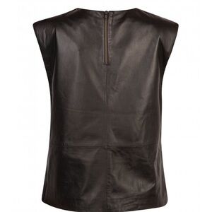 NWT Muubaa‎ Womens Sheep Leather Quiet Luxury Sleeveless Edgy Glam Moto Top 6